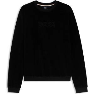 HUGO BOSS Блуза Boss Mens Velour Crew-Neck Long-Sleeve Sweatshirt - Black
