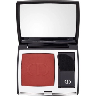 Dior Rouge Blush kompaktná lícenkaso štetcom a zrkadielkom 999 Satin 6 g
