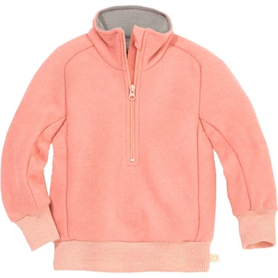disana Детски вълнен пуловер disana Kid's Troyer Half-Zip Merino jumper - Softpink - размер 122/128 (EU) (704-4751-0315)