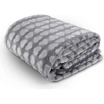 Biante Mikroplyšová deka MIP-031 Srdiečka na sivom 100x150