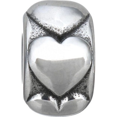 Šperky4U Navlékací ocelový přívěšek korálek se srdíčky K0056