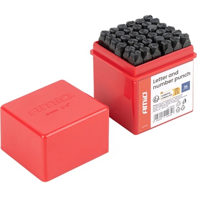Sada razníc písmen a čísel 6 mm 1/4" 36 ks. AMiO-04935