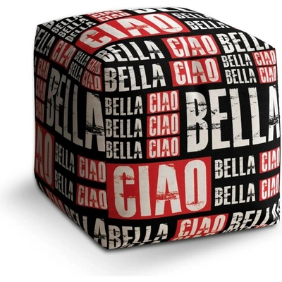 Sablio Taburet Cube La Casa de Papel Professor or Bella Ciao motiv 2: 40x40x40 cm