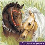  Диамантен Гоблен "Влюбени Кончета" - 30 x 40 см или 40 x 40 см, Кръгли мъниста