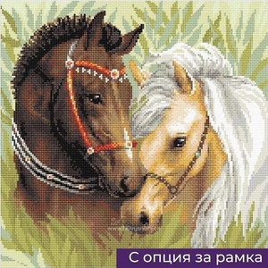  Диамантен Гоблен "Влюбени Кончета" - 30 x 40 см или 40 x 40 см, Кръгли мъниста
