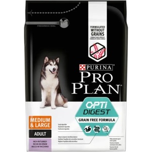PRO PLAN OPTIDIGEST Medium & Large Adult Grain Free Turkey 12 kg