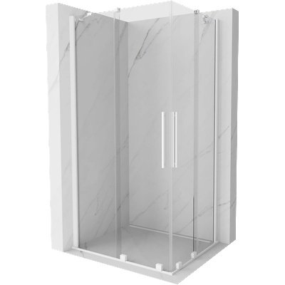 Mexen Velar Duo плъзгаща се душ кабина 90 x 80 см, прозрачна, бяла - 871-090-080-02-20 (871-090-080-02-20)