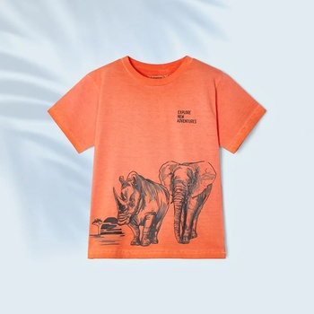 MAYORAL Тениска с къс ръкав cold pigment dye за момче Майорал в оранжево
