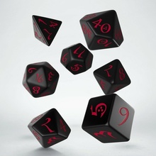 Q-Workshop Kocky Classic RPG Dice Black/Red 7ks