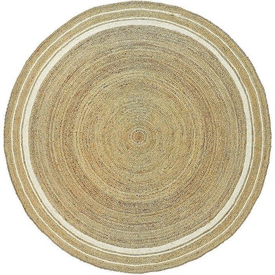 My Soul Depot Кръгъл килим от юта със светъл кант ø150 (zp140naow150)