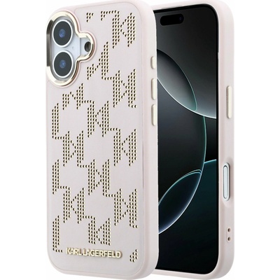 Karl Lagerfeld PU Perforated Monogram MagSafe Zadní Kryt pro iPhone 17 Pink