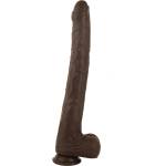 SuperLove Extra Long Realistic Silicone Dildo Brown Large