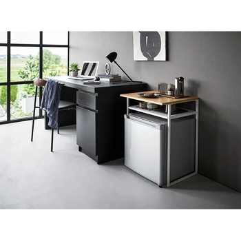 Yamazaki Маса с плот и плъзгащ се рафт Yamazaki Tower 53 x 45, 2 x 66, 8 cm в бяло (1487)