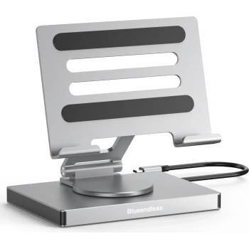 Image 1 of Plasico Computers Докинг станция със стойка за таблет be st706a, 7-портова, usb-c 3.0, pd 100w, 360°, Сива (st706a)