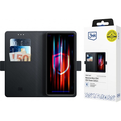 3mk flipové pouzdro Wallet Case pro Motorola Moto G54/Power Edition černá – Zboží Živě