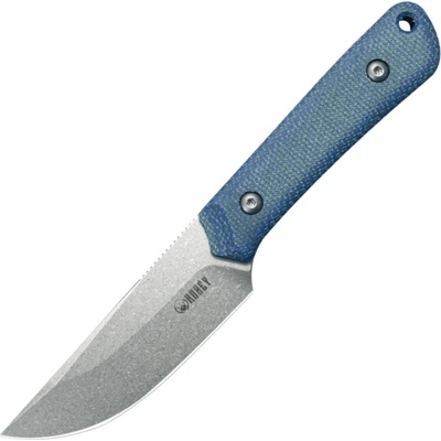 KUBEY Thorn Beadblast 14C28N Blade Blue Micarta KU413C