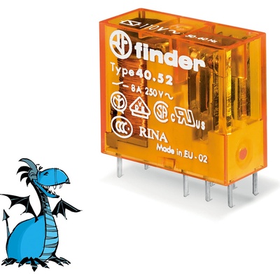 FINDER Relé 40.52.8.110.0000, 2P/8A,110V AC 40528110