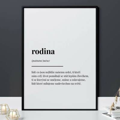 Obraz s definicí slova RODINA Velikost: 21 x 30