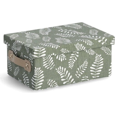 Zeller Úložný box s motivem listů bavlněný 28 x 19,5 x 13 cm