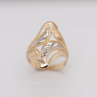 Lillian Vassago prsten s gravírem v kombinovaném zlatě LLV07 GR001