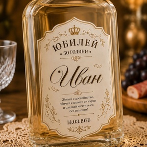 Art gift Етикети за бутилки - Юбилейна ракия Иван