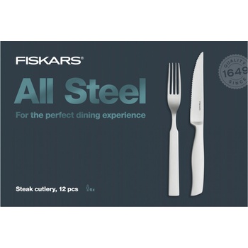 FISKARS All Steel Súprava steakových príborov 12 ks