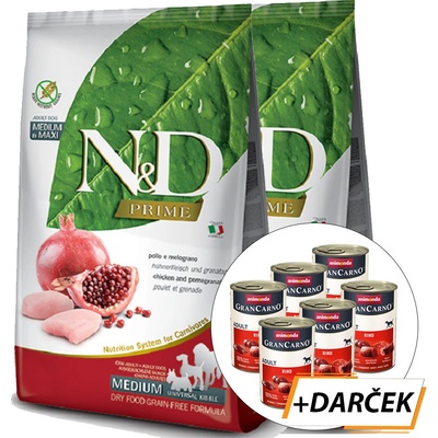 N&D PRIME Adult Medium & Maxi Chicken & Pomegranate 2 x 12 kg