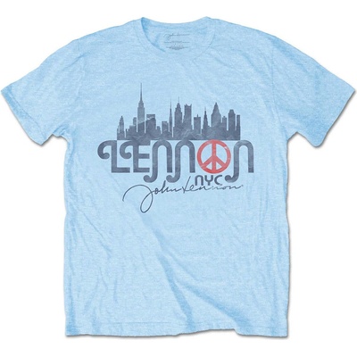 John Lennon tričko NYC Skyline modré