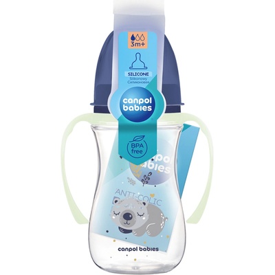 Canpol Babies EasyStart Lahvička Antikoliková 35/237_blu Sleepy Koala modrá 240ml