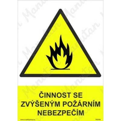 Činnost se zvýšeným požárním nebezpečím, samolepka 210 x 297 x 0,1 mm A4