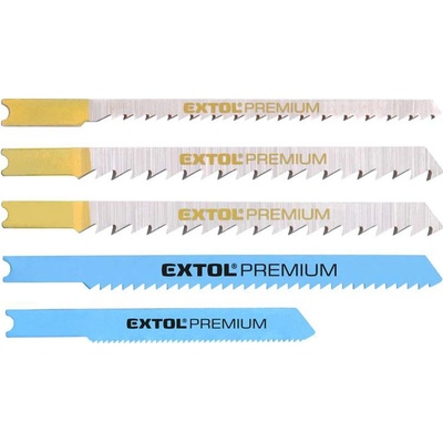 Extol Premium Listy do priamočiarej píly, sada 5ks, 5 typov, univerzálne upínanie, 8805600