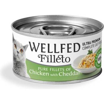 WELLFED Гурме за котки Wellfed Filleto Chicken & Cheddar, 70 гр