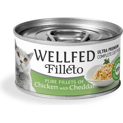 WELLFED Гурме за котки Wellfed Filleto Chicken & Cheddar, 70 гр
