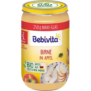 Bebivita Био Плодово Пюре Круши Уилиамс Крист и ябълка 250 гр. - 4+ месеца