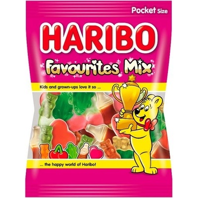 Haribo Favourites Mix ovocné želé s pěnovými cukrovinkami a příchutí koly 80 g