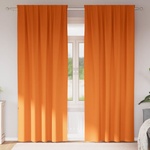 Pure Line Home Плътни завеси в цвят оранжев с комбиниран перделък, 2 бр. , 140 x 260 см
