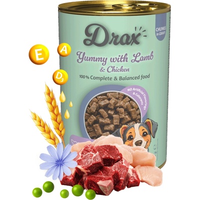 Drax Adult Dog s jahňacím a kuracím 1240 g