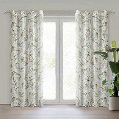 Takoy Záves PATI z etamínu zdobený kvetinovým motívom s prídavkom lesklých akcentov 140 x 250 cm-HF-456574 | 140 x 250 cm