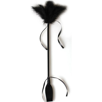 Image 1 of Secret Play Duster and Riding Crop Black