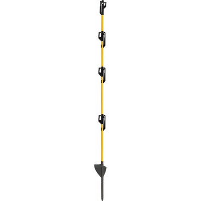 VNT electronics s.r.o. Sklolaminátový sloupek pro elektrický ohradník 110 cm, nášlap a hrot, 4 izolátory pro pásku až 50 mm