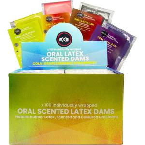 EXS Condoms Oral Latex Dams Flavoured 100 pack