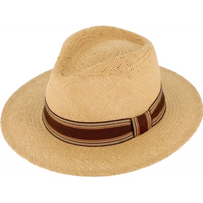 Fiebig Headwear since 1903 Letní fedora klobouk Traveller Fedora Tropez béžový