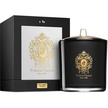 Tiziana Terenzi Ebony & Teck Black Glass Candle ароматна свещ с дървен фитил унисекс 500 гр