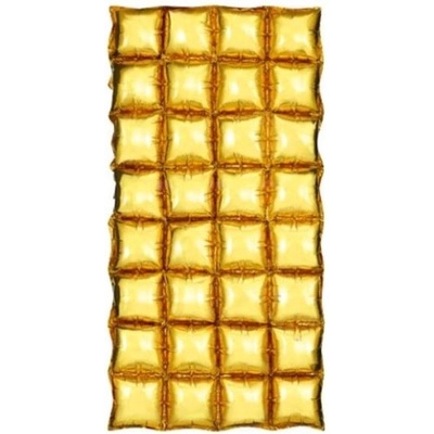 PartyDeco Fóliový balónkový závěs fotopozadí zlatý 72 x 143 cm