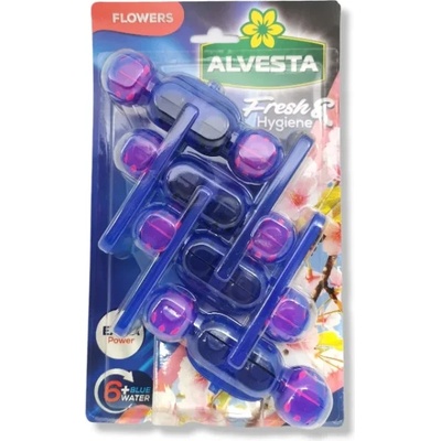 ALVESTA WC Блокче Extra Power FLOWERS Синя вода, 4бр
