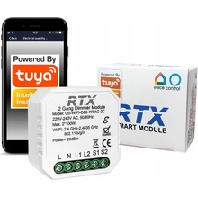 RTX Modul Stmívače Světla 2 Okruhy Podomítkový WiFi TUYA