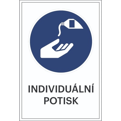 Bezpečnostní příkazové značení, Ochrana kůže, s možností individuálního textu – fólie, 200×300 mm