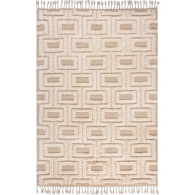 Flair Rugs Бежов/кремав ръчно изработен вълнен килим 120x170 cm Greek Key - Flair Rugs (503119380244)