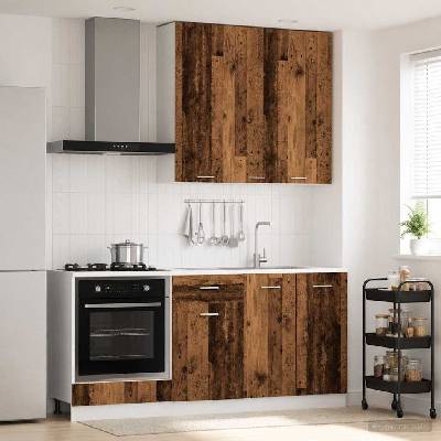 vidaXL Кухненски единица LYON 5 pcs Старо дърво Инженерна дървесина (3438233)