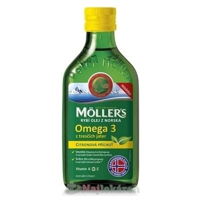 Moller´s Omega 3 RYBÍ OLEJ Citrónová príchuť 0,25 l